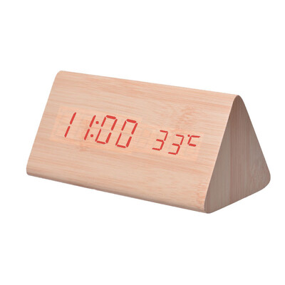 

Siaonvr Creative Temperature Display Sounds Control Electronic LED Alarm Clock RD