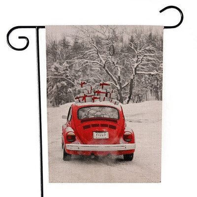 

Merry Christmas Red Truck with Gifts Double Sided Winter Garden Flag