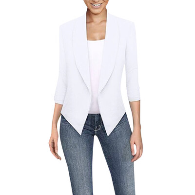 

Toponeto Women Thin Office Lady Lapel Long Sleeved Coat Suit Slim Cardigan Casual Tops