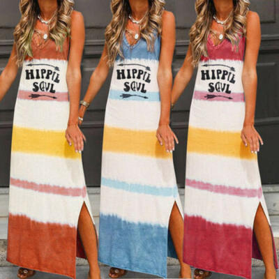 

USA Women Long Maxi Dress Floral Print Split Hem Long Sleeve Shirt Dress Plus