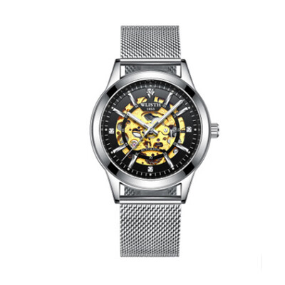 

Mens mechanical watch trend rose gold hollow automatic mechanical watch