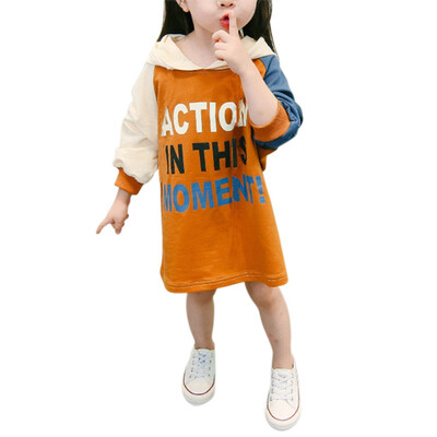 

Childrens Patchwork Cute Girls Sweatshirts 2018 New Autumn Girls Long-sleeved Hooded Sweatshirts Kids Casual Tops 1-6Y