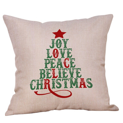 

Siaonvr Merry Christmas Pillow Cases Cotton Linen Sofa Cushion Cover Home Decor