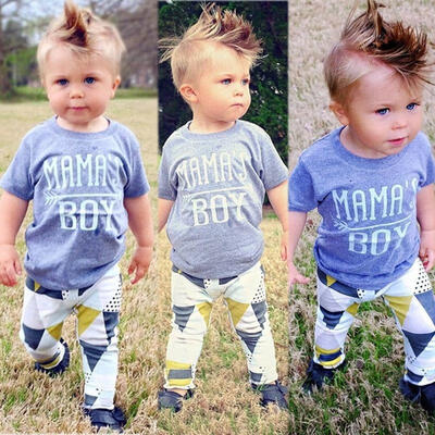 

2Pcs Newborn Infant Kids Baby Boy Summer Clothes T-shirt TopsPants Outfits Set