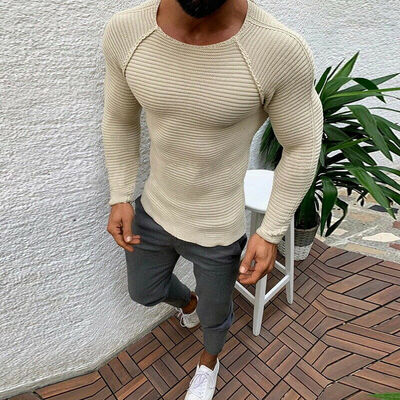 

Mens Crew Neck Long Sleeve Knitwear Pullover Plus Size Warm Winter Sweatshirts