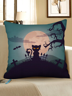 

Halloween Moon Night Animal Print Decorative Pillowcase