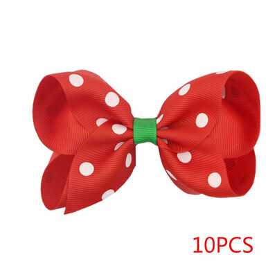 

10PCS Baby Girls Children Hair Accessories Bowknot Christmas Hairpin Headdress Ornaments Printing Barrettes