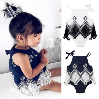 

US Newborn Baby Girls Strap One-Pieces Romper Bodysuit Jumpsuit Outfits Sunsuit