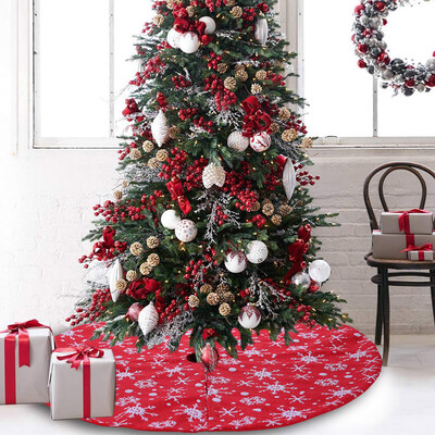 

Tailored Christmas Decorations Red Brushed Snow Tree Skirt Tree Bottom Decorative Apron