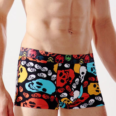 

Mens Ice Silk Boxers Stylish Print Boxer Briefs With Pouch
