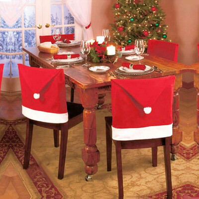 

Tailored 2PCS Santa Hat Chair Covers Christmas Decor Dinner Chair Xmas Cap Sets