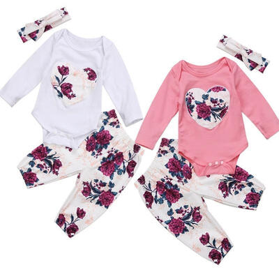 

Infant Newborn Baby Girl RomperPants Jumpsuit Bodysuit Clothes Outfit Set 0-24M