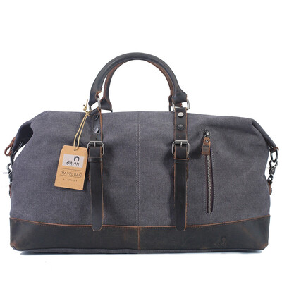 

Tailored Oversized Canvas Leather Trim Travel handbag