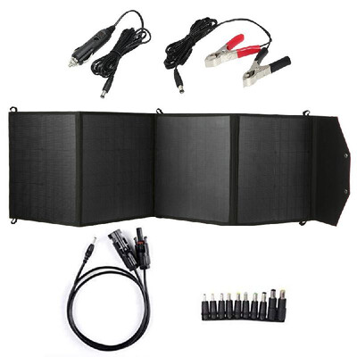 

Decdeal Portable Foldable 80W Collapsible Solar Panel Charger with 2 USB Ports