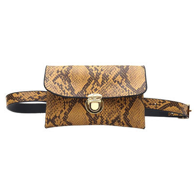 

Women Waist Fanny Belt Packs PU Leather Snake Print Crossbody Chest Bags