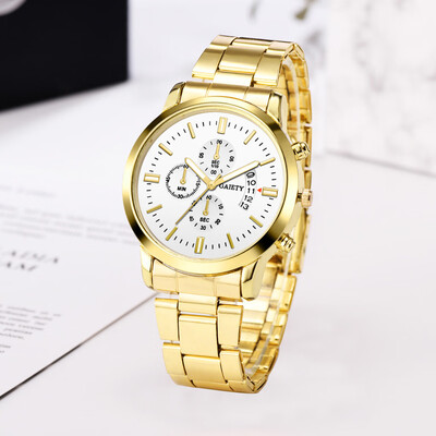 

Gobestart New Luxury Men Fashion Stainless Steel Calendar Multi Needle Sports Quartz Watch