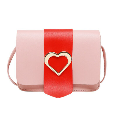 

Fashion Women Tongue Heart Shape Color Block Square Shoulder Bag Crossbody Pouch