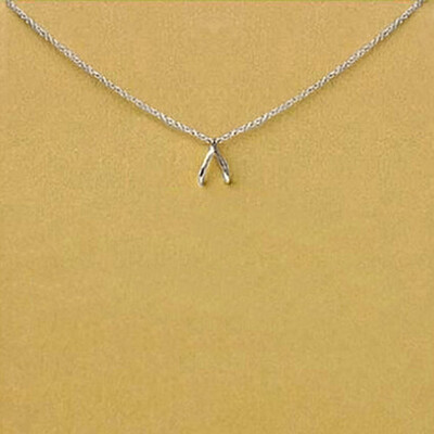 

Magical Wishbone Necklace Gift Bag Gold Plated Love Infinity Wish Bone New