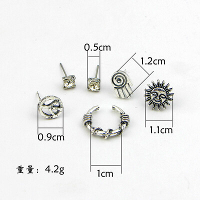 

2019 new brand design moon leaf earrings small set generous simple earrings gift for women One piece