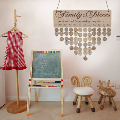 

Toponeto Family Birthday Board Plaque DIY Hanging Wooden Birthday Reminder Calendar A
