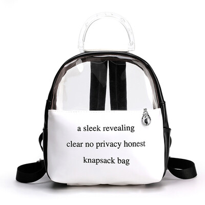 

Tailored Women Letter Transparent Travel Backpack Quality Fashion School Backpack