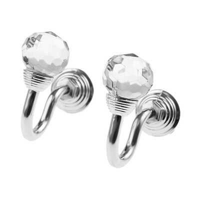 

Siaonvr 2 x Crystal And Chrome Tie Back Hooks - Ideal For Designer Fabric Curtains