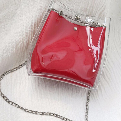 

Tailored Women Small Transparent Bucket Bags Chain Bag Totes Compound Mini Bag