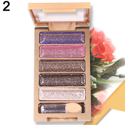 

5 Colors Eyeshadow Palette Super Flash Diamond Eye Shadow Cosmetic with Brush