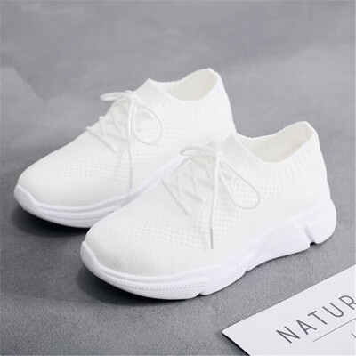 

New 2019 DIWEINI Women Spring Sneakers Knitting Sock Female Vulcanized Shoes Casual Slip On Flat Shoe Mesh Soft Walking Footwear