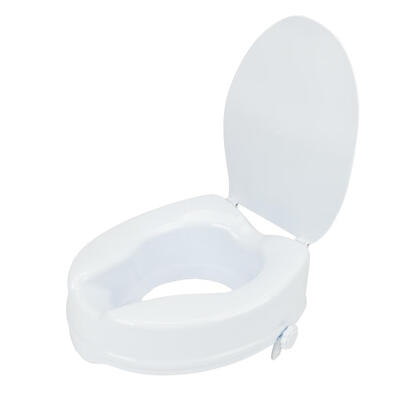 

4" High Raised Toilet Seat Quality Elevated Toilet Seat with Cover Handicap Toilet White
