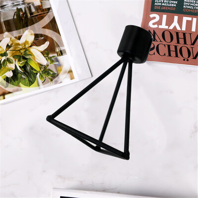

Gobestart Wrought Iron Candle Holder Retro Metal Candlestick Lantern Party Home Decoration