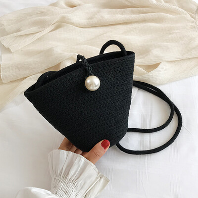 

Advanced foreign gas bag popular in summer small bag new 2019 personality braided bucket bag fan you oblique satchel bag
