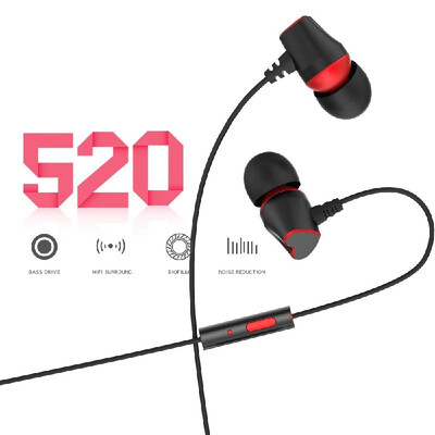 

35mm Wired Headphones In-Ear Earbuds Noise Isolating Metal Earphone Stereo Music Headset In-line Control Microphone