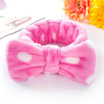 

Big Bow Dot Striped Soft Towel Hair Band Head Wrap Headband Bath Spa MakeUp Fine