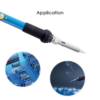 

60W Electric Adjustable Temperature Welding Soldering Iron 5 Replacement Soldering Tips Set