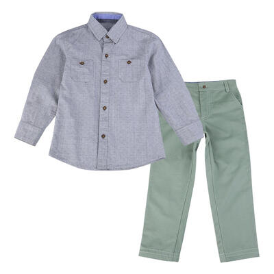 

2pcsSet Boy Casual Gentleman Clothes Kids Long Sleeve Shirts Pants Outfits
