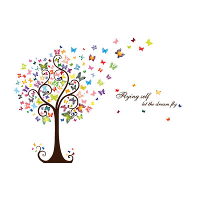 

〖Follure〗Colorful Tree Butterfly Removable Home Decor Wall Sticker