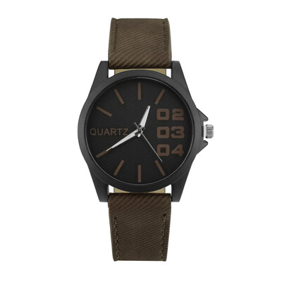 

Gobestart New Men Watch Retro Design Leather Band Analog Alloy Quartz Wrist Watch