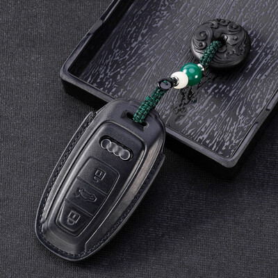 

Applicable to 19 Audi car key case A8L A6L A7 key case high-grade leather key case key chain for men&wome