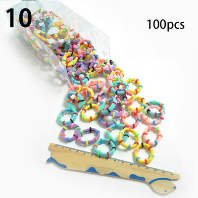 

100Pcs Fashion Women Girl Candy Color Elastic Hair Ring Rope Ponytail Holder