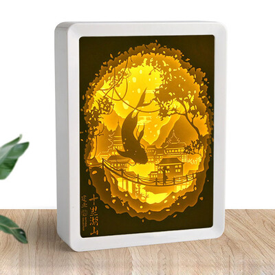 

Gobestart Light Shadow Paper Carved Lights Diy Creative Remote Control Small Night