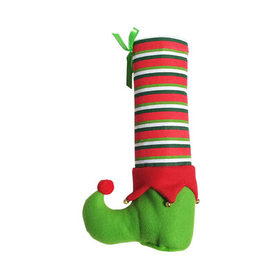 

1 X Pair Elf Table Or Chair Leg Covers Red Boots & Bell Christmas Table Decor