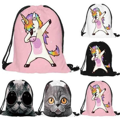 

New Unisex Bag Nylon Drawstring Cinch Sack Sport Travel Outdoor Backpack Bags