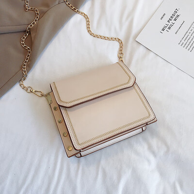 

French niche green bag female foreign gas 2019 new Korean version of the wild single shoulder slung fashion chain small square bag