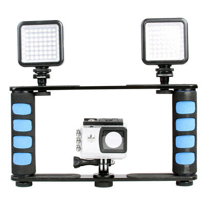 

Dual Handle Grips Video Cage Stabilizer Holder for Smartphone Action Camera