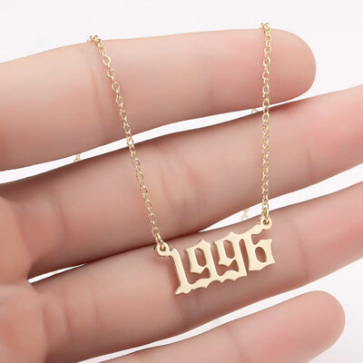 

Special Date Year Number Necklace For Women 1995 1996 1997 1998 1999 2000 Personalized Collares Birthday Gifts