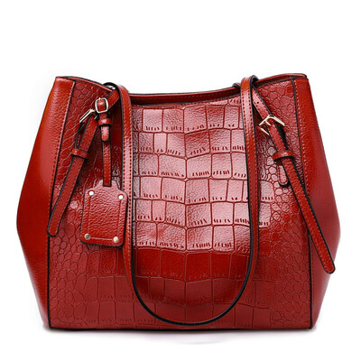 

Tailored Fashion Womens Solid Color Large Capacity Leather Shoulder Bag Handbag