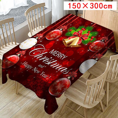 

Toponeto Christmas Tablecloth Print Rectangle Table Cover Holiday Party Home Decor