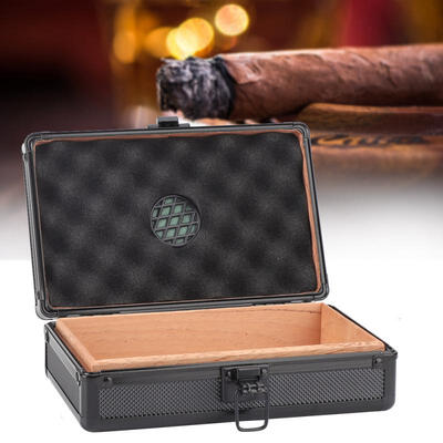 

Greensen Aluminum Shell Cedar Lined Cigar Humidor Storage Case Portable Gift Box with Humidifier