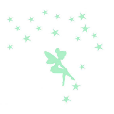 

Greensen Wall Stickers Night Lights Exquisite Fairy Maiden&Stars Decoration Switch for Bedroom